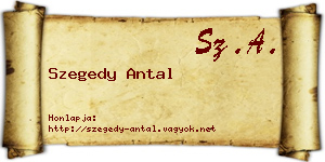 Szegedy Antal névjegykártya